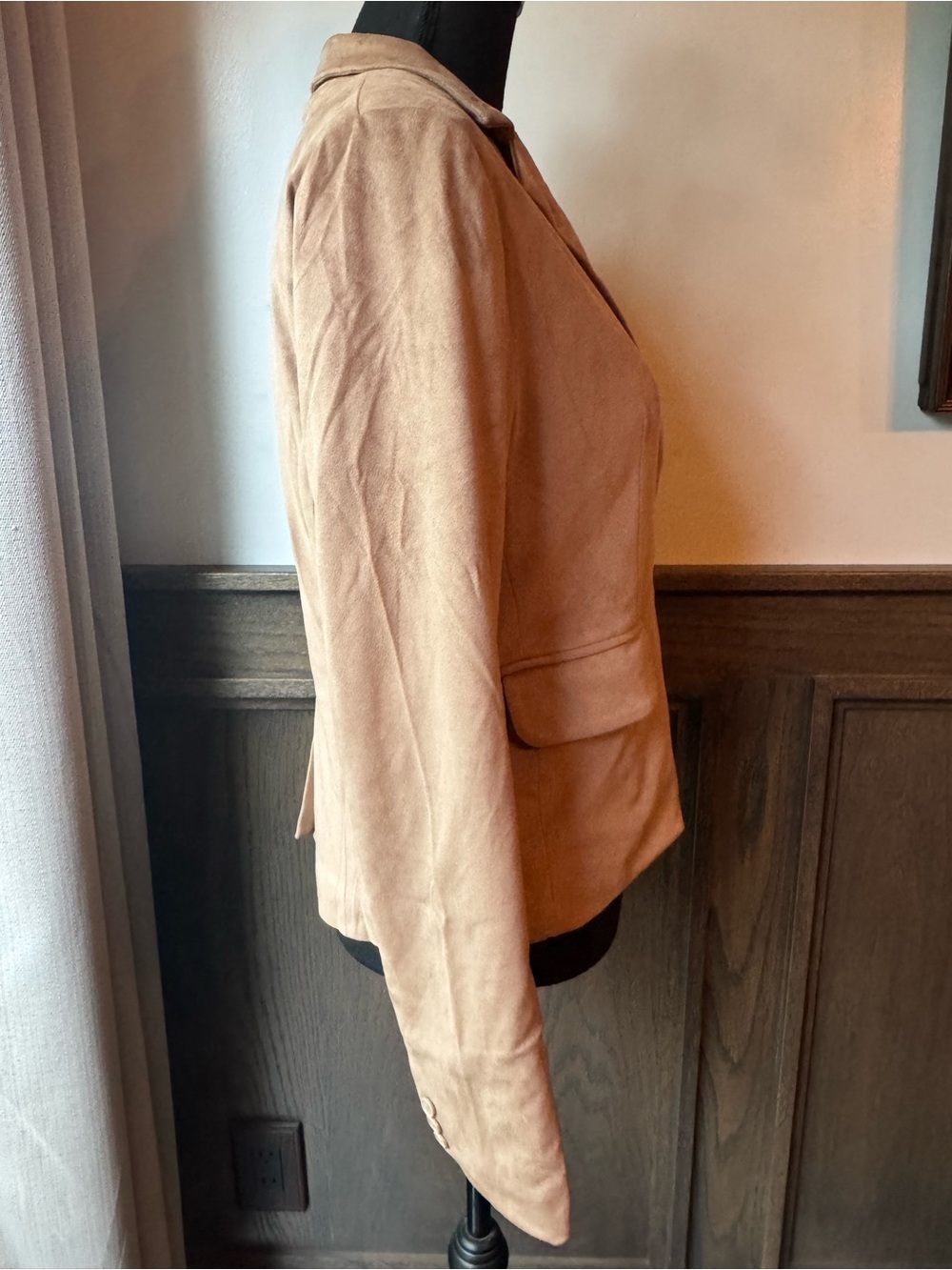 Sincerly Jules Suede One-Button Blazer in Light Brown - Picture 6 of 10